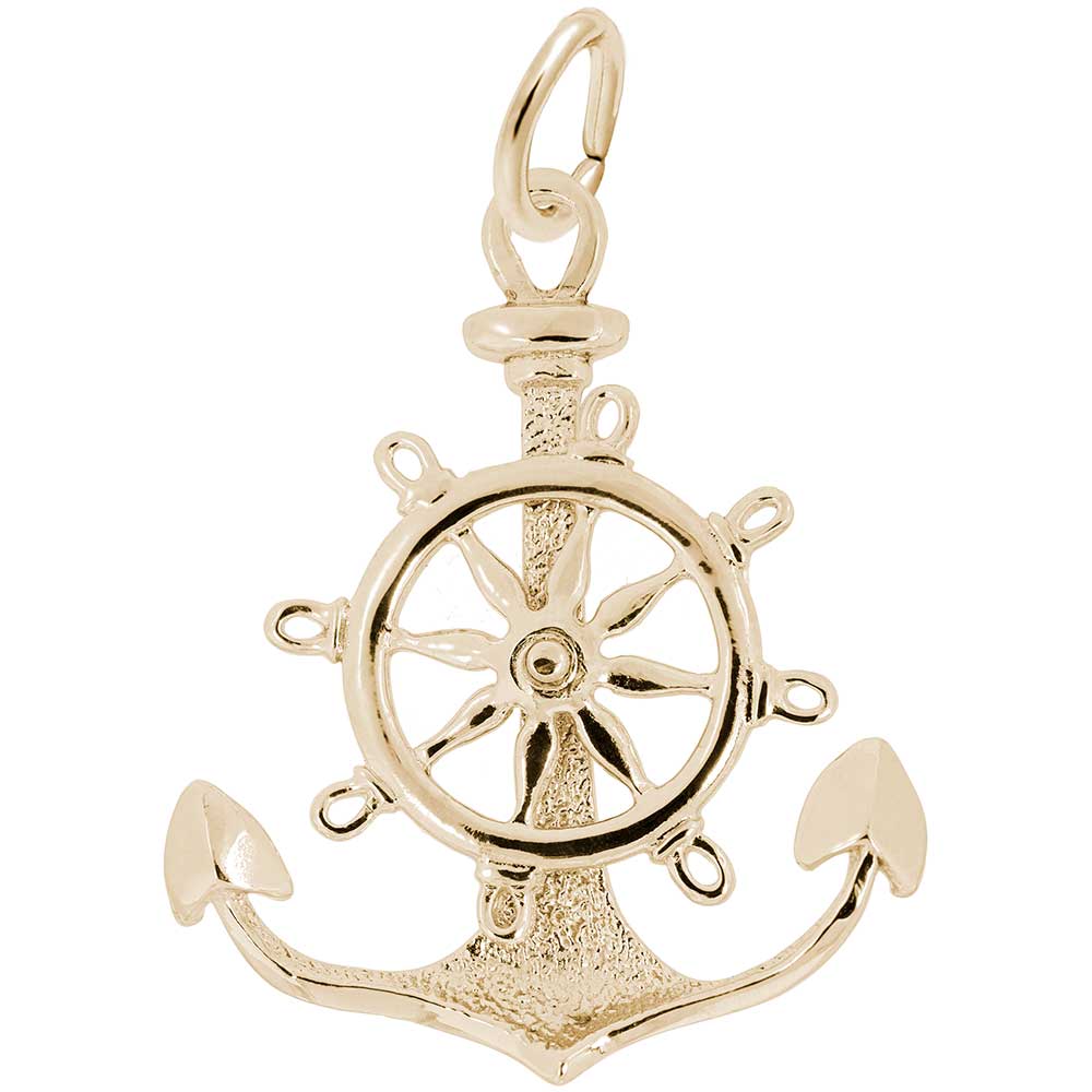 Large Nautical Anchor Wheel Charm for Jewelry Making & Gifts 1727