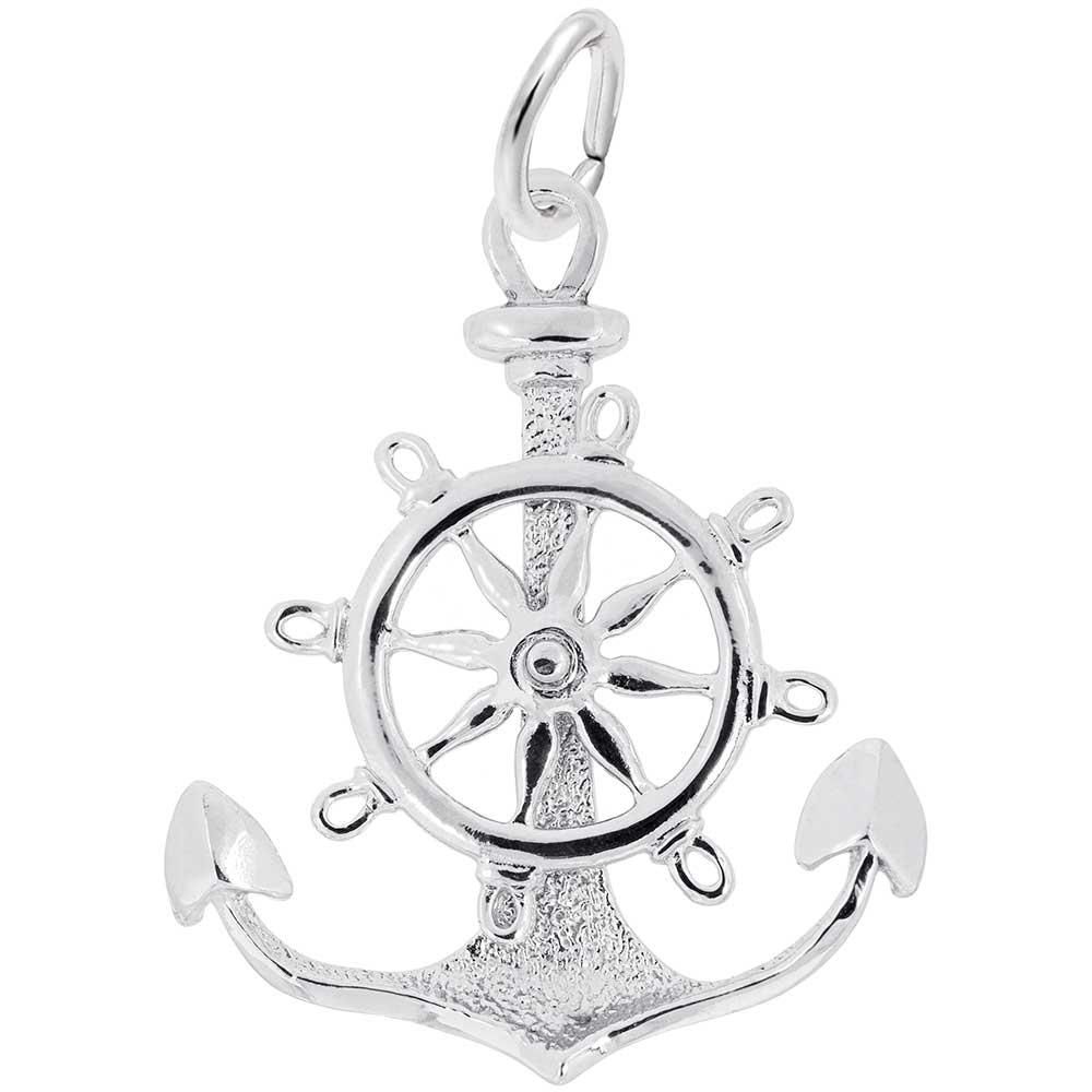 Large Nautical Anchor Wheel Charm for Jewelry Making & Gifts 1727