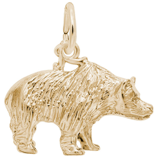 Grizzly Bear Charm - Sterling Silver Animal Jewelry for Nature Lovers 1730