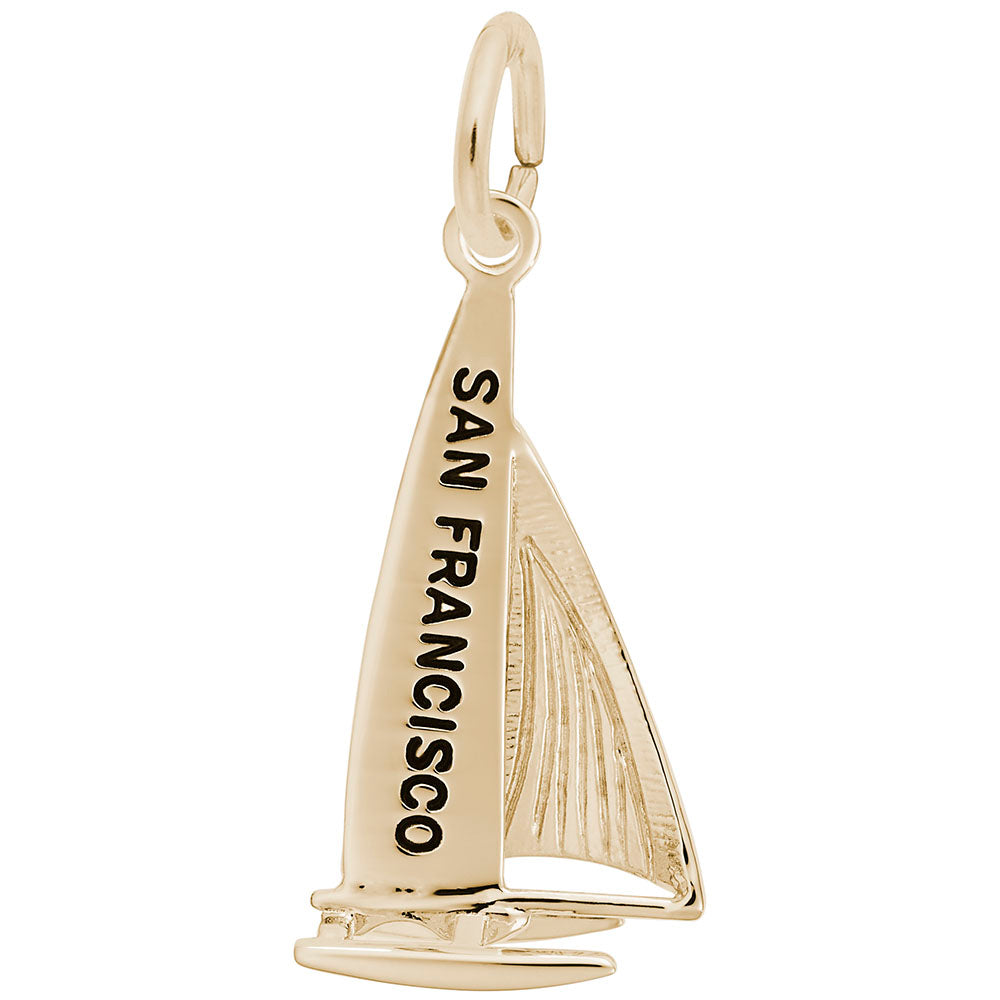 San Francisco Catamaran Charm - Nautical Jewelry for Sailors 1737