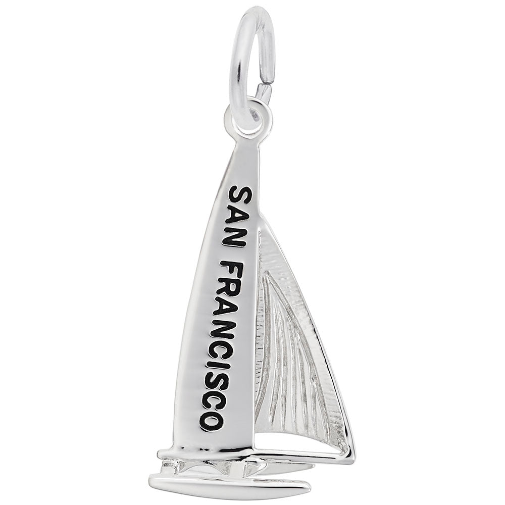 San Francisco Catamaran Charm - Nautical Jewelry for Sailors 1737