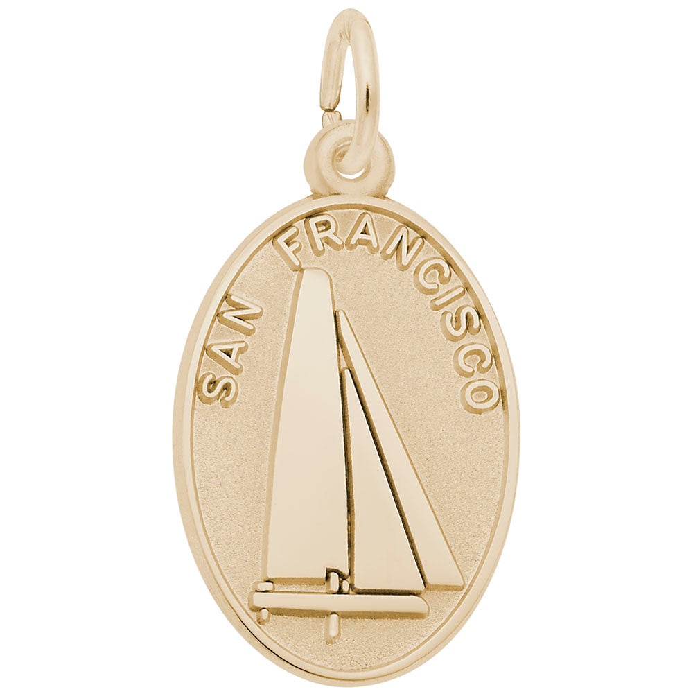 San Francisco Catamaran Disc Charm - Nautical Jewelry for Sailors 1738