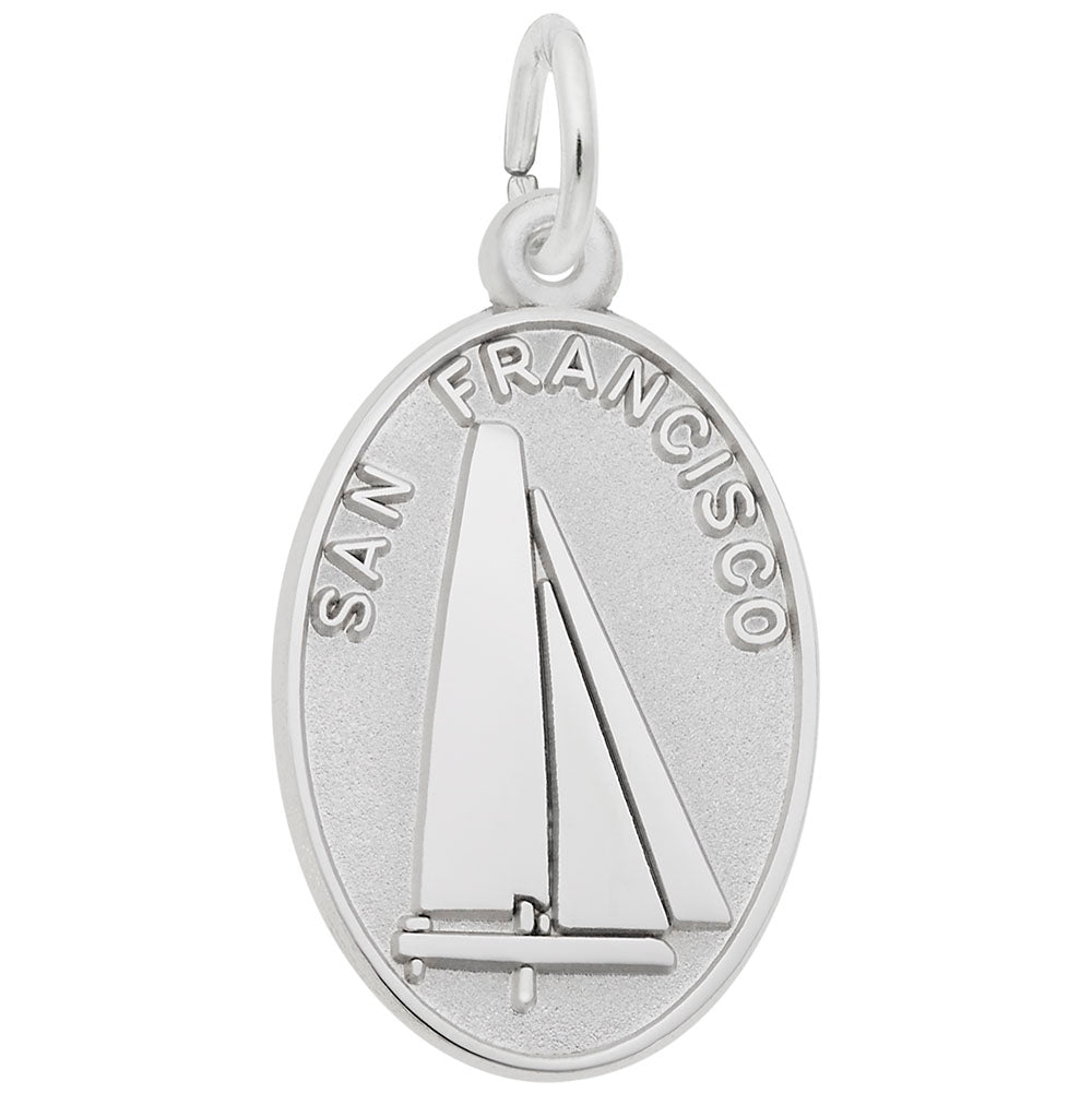 San Francisco Catamaran Disc Charm - Nautical Jewelry for Sailors 1738