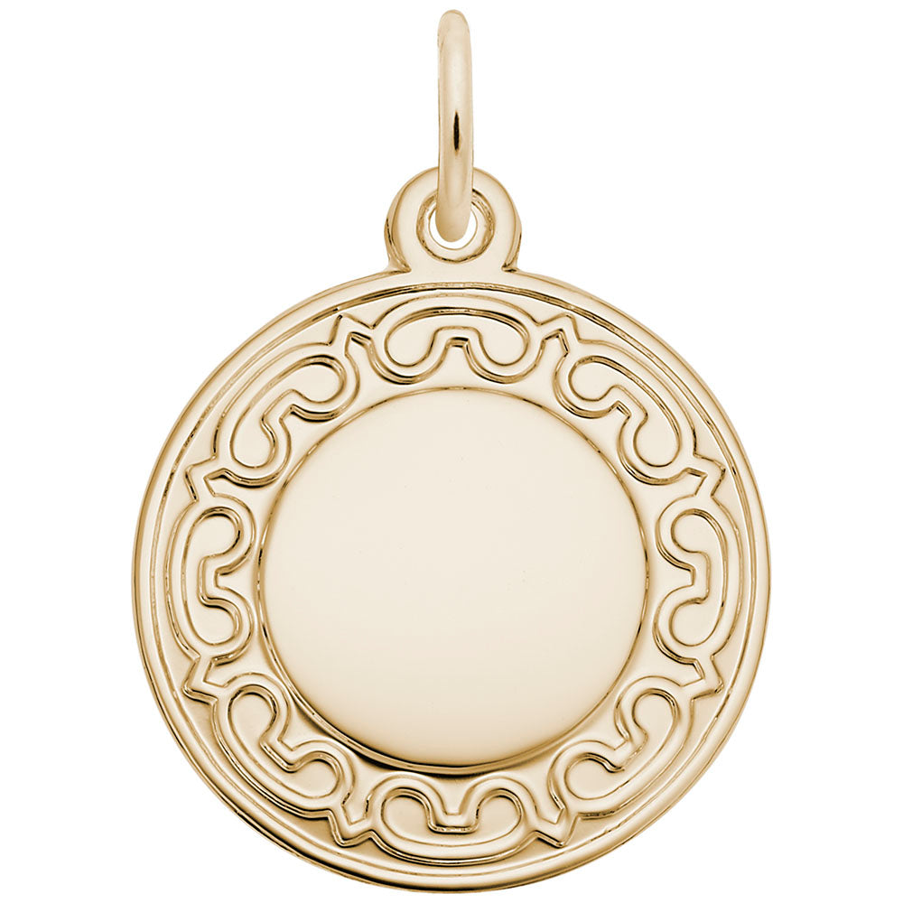 Ornate Round Disc Charm for Personalized Jewelry & Accessories 1744