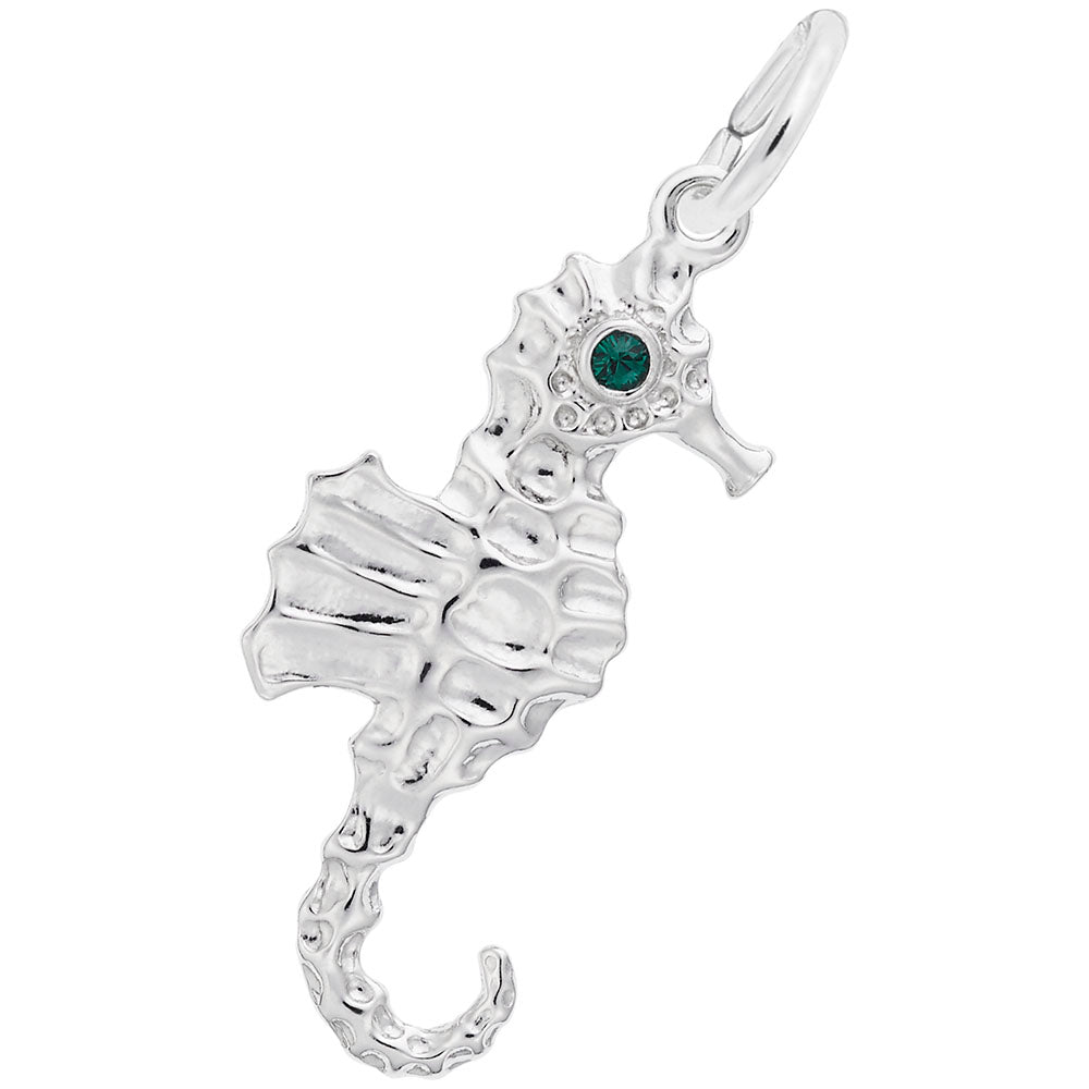 Seahorse Charm with Stones - Nautical Sea Life Jewelry Accessory 1749