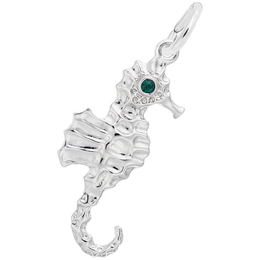 Seahorse Charm with Stones - Nautical Sea Life Jewelry Accessory 1749