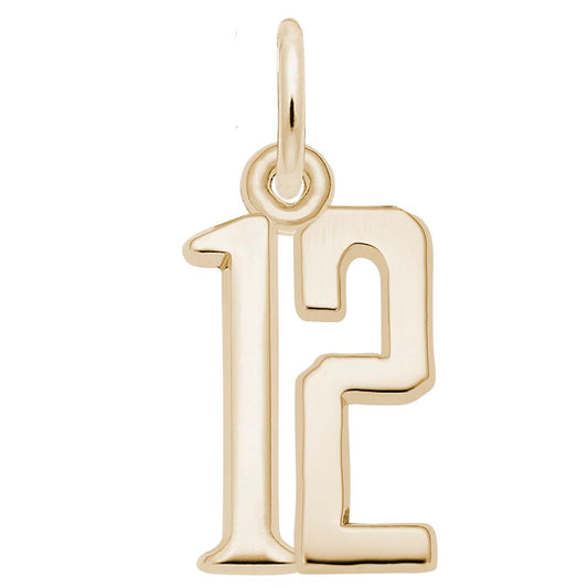 Personalized 'That's My Number' Charm - Customizable Number 12 1762-012