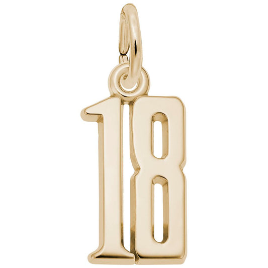 Personalized 'That's My Number' 18 Charm for Unique Jewelry 1762-018