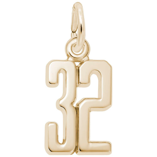 Personalized 'That's My Number' 32 Charm - Customizable Jewelry 1762-032
