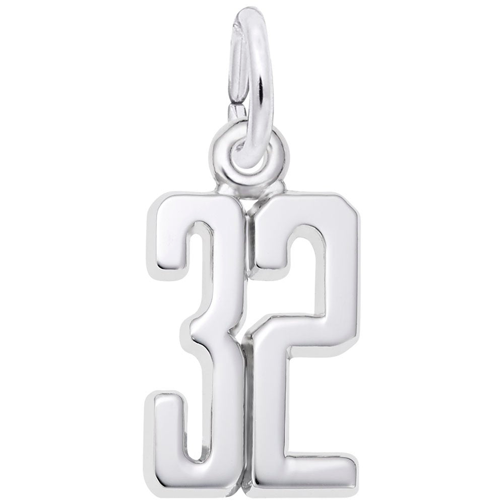 Personalized 'That's My Number' 32 Charm - Customizable Jewelry 1762-032