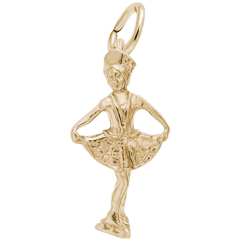 Winter Ice Skater Charm - Elegant Silver Pendant for Jewelry 1764