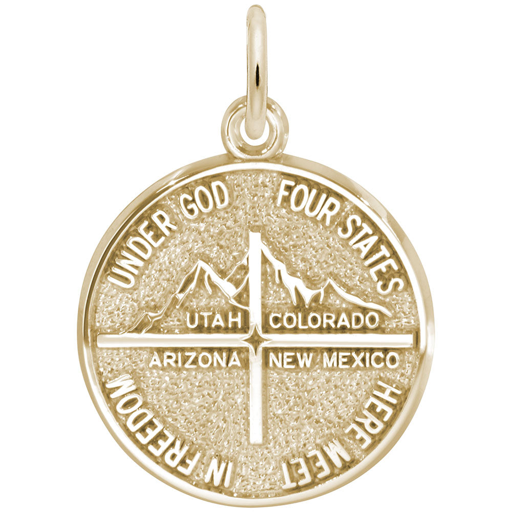 4 States Disc Charm - Arizona Travel Souvenir Jewelry Gift 1785