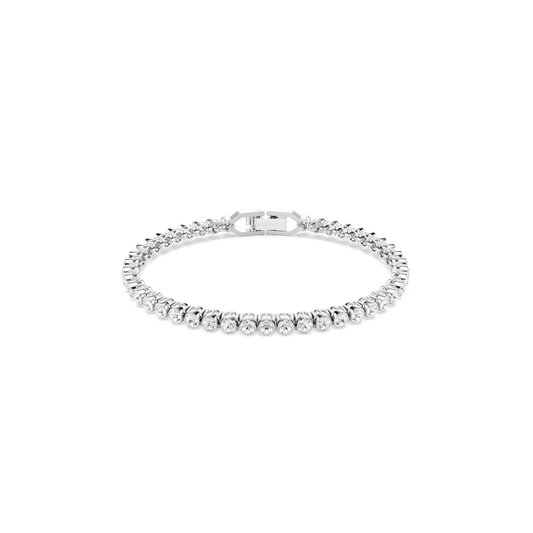 Imber Emily Tennis bracelet, Round cut, White, Rhodium plated