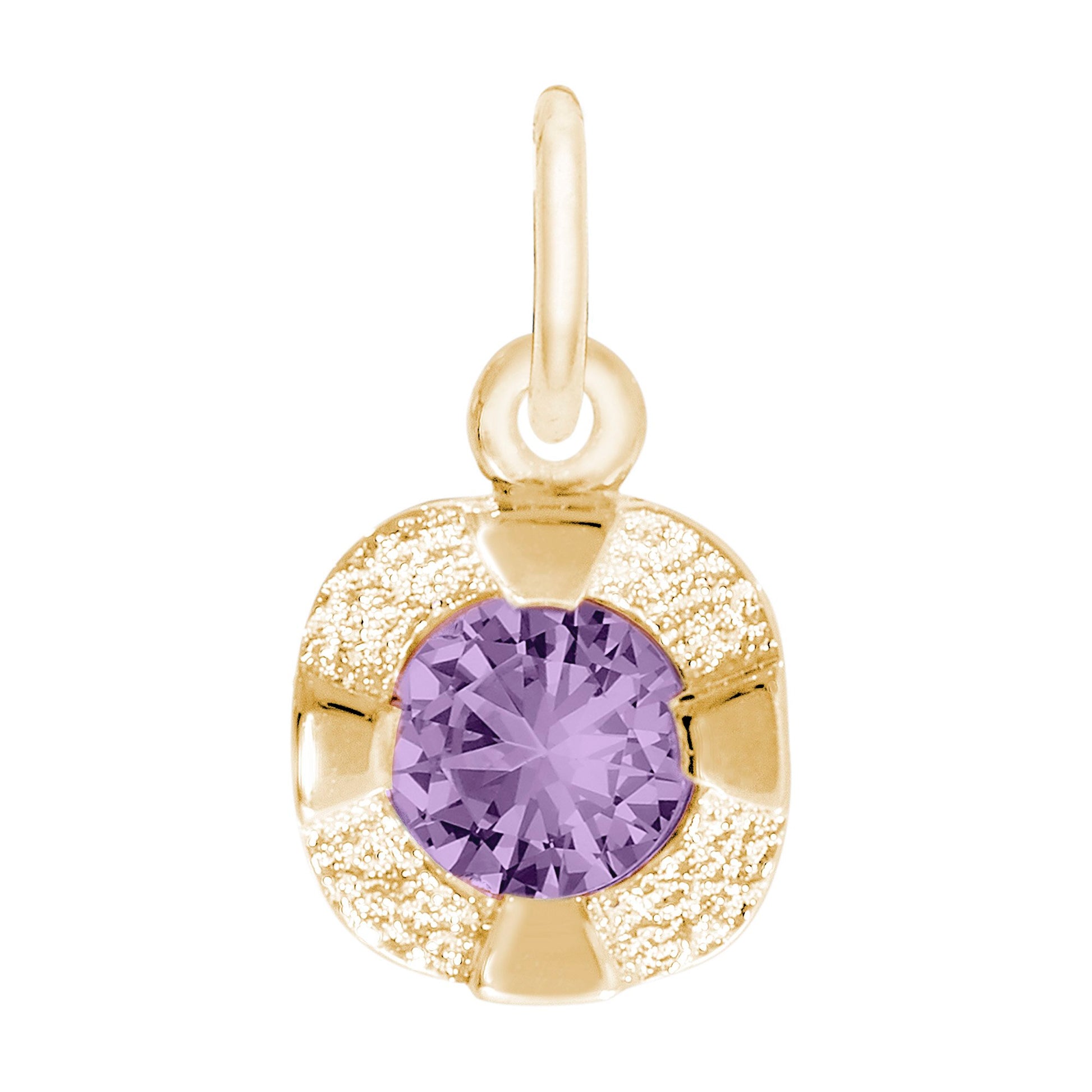 Petite February Birthstone Charm - Amethyst Jewelry for Gifts 1825-002