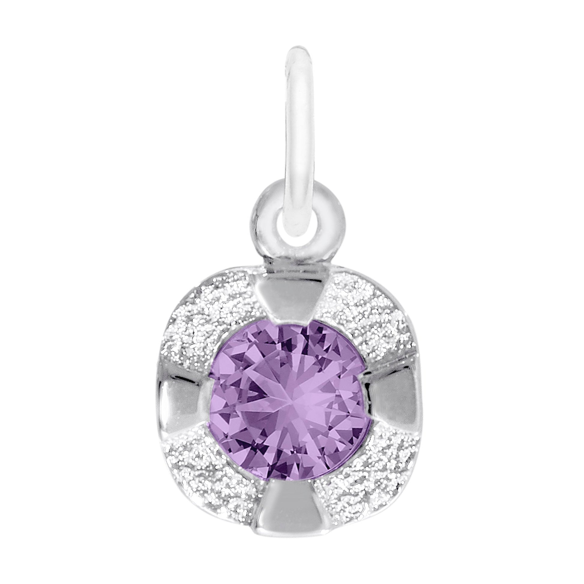 Petite February Birthstone Charm - Amethyst Jewelry for Gifts 1825-002