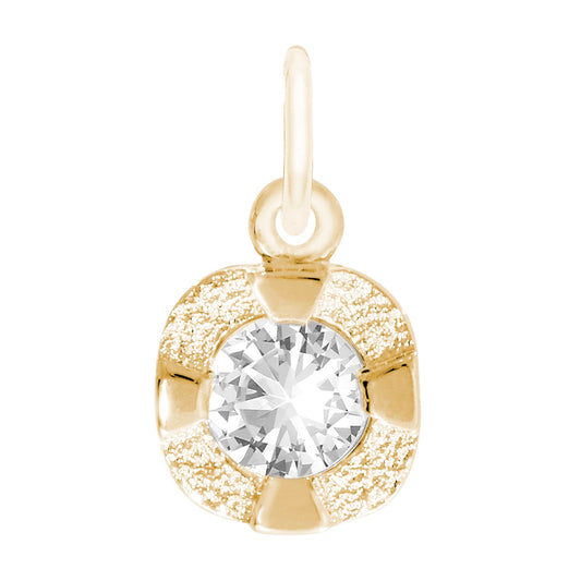 Petite April Birthstone Charm - Elegant Rembrandt Jewelry 1825-004