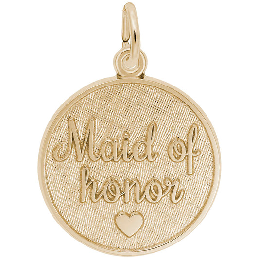 Personalized Maid of Honor Disc Charm - Engravable Keepsake Gift 1834
