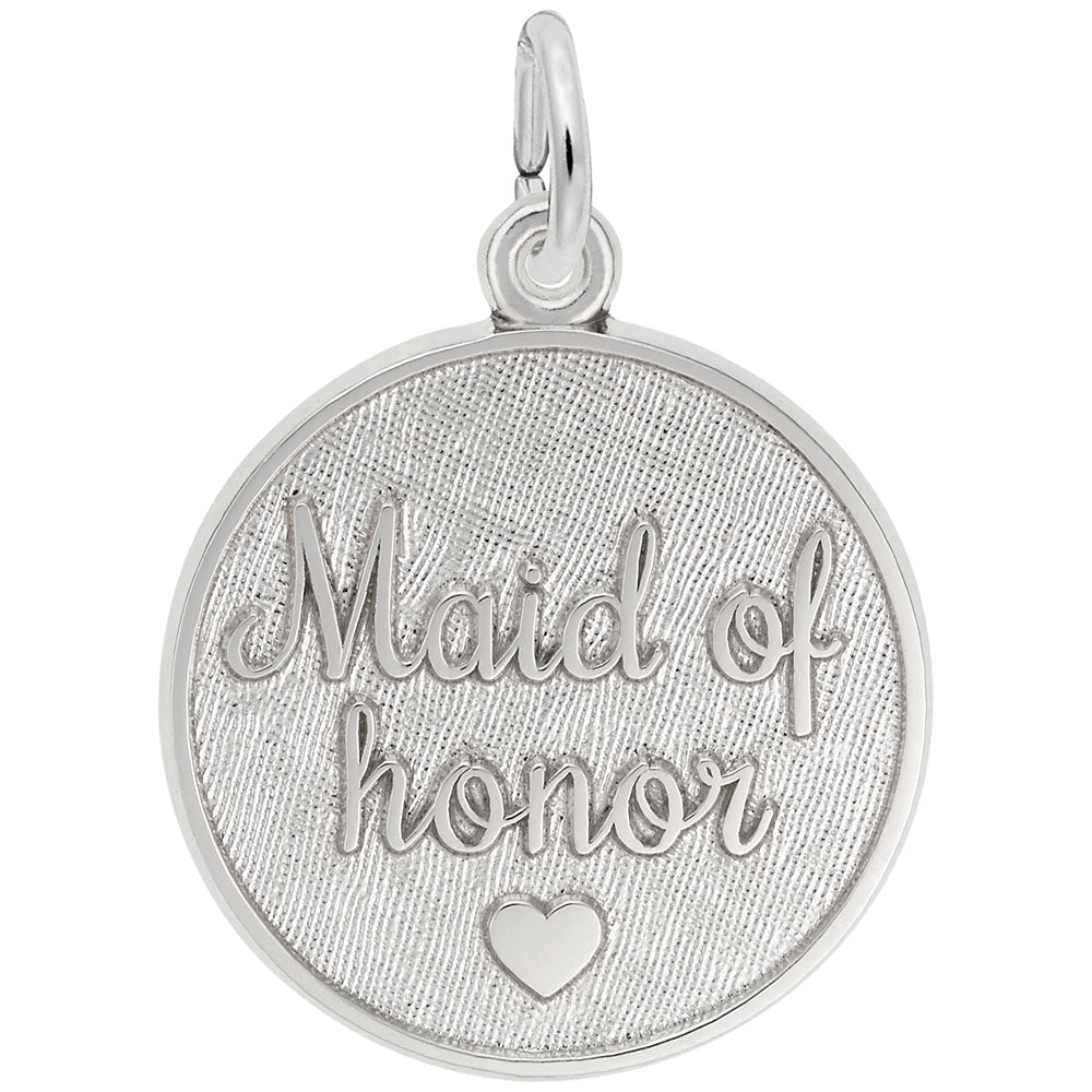 Personalized Maid of Honor Disc Charm - Engravable Keepsake Gift 1834