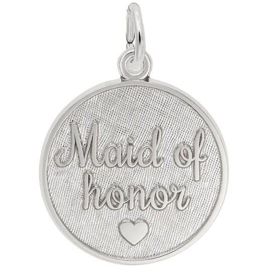 Personalized Maid of Honor Disc Charm - Engravable Keepsake Gift 1834