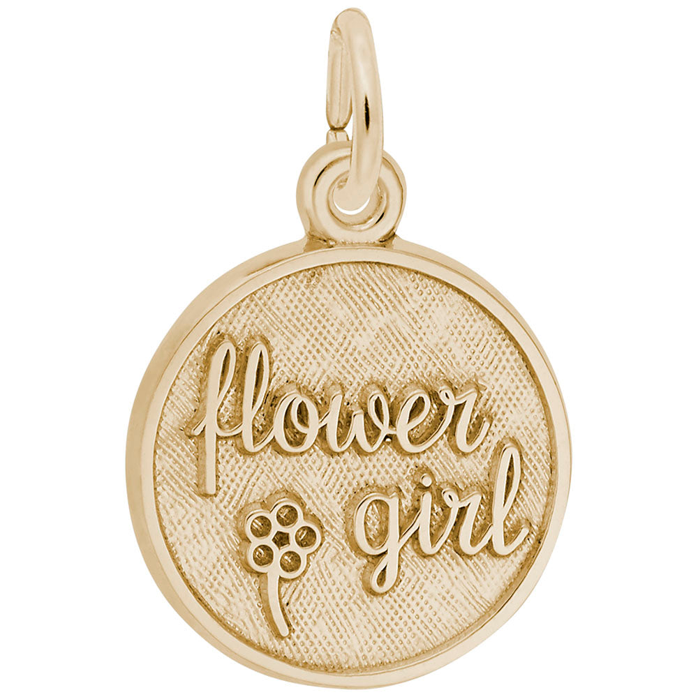 Personalized Flower Girl Disc Charm - Engravable Wedding Keepsake 1836