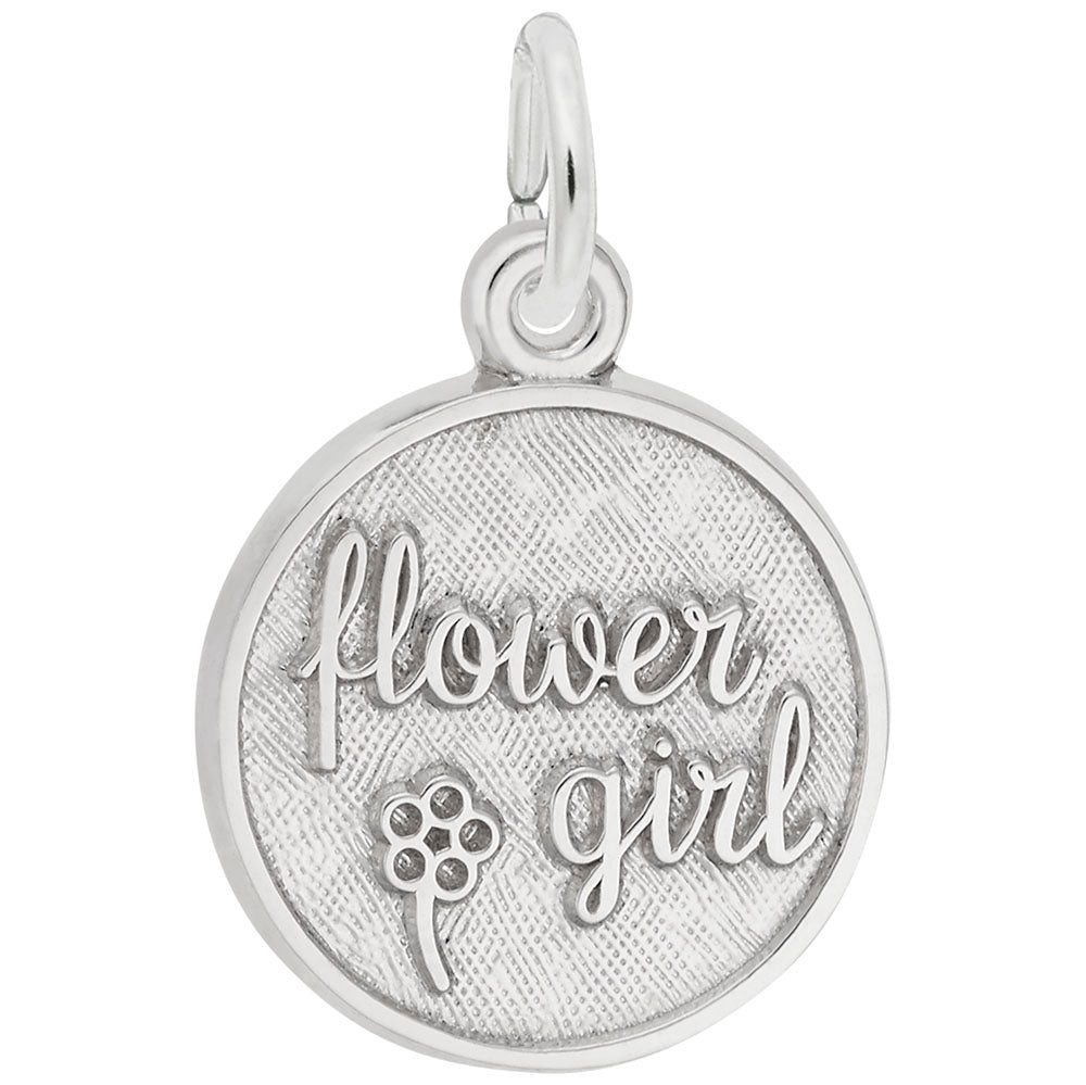 Personalized Flower Girl Disc Charm - Engravable Wedding Keepsake 1836