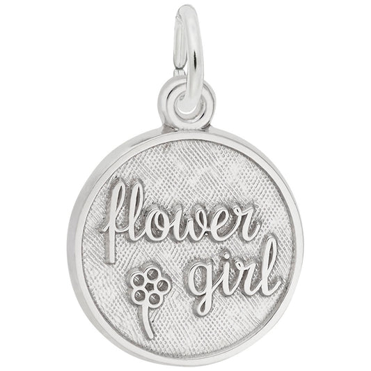Personalized Flower Girl Disc Charm - Engravable Wedding Keepsake 1836