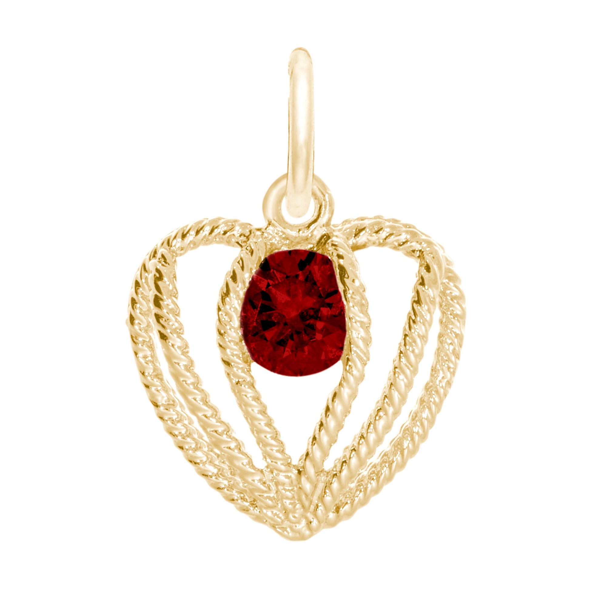 January Birthstone Heart Charm - Held in Love Jewelry Gift 1850-001