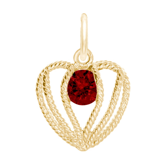 January Birthstone Heart Charm - Held in Love Jewelry Gift 1850-001