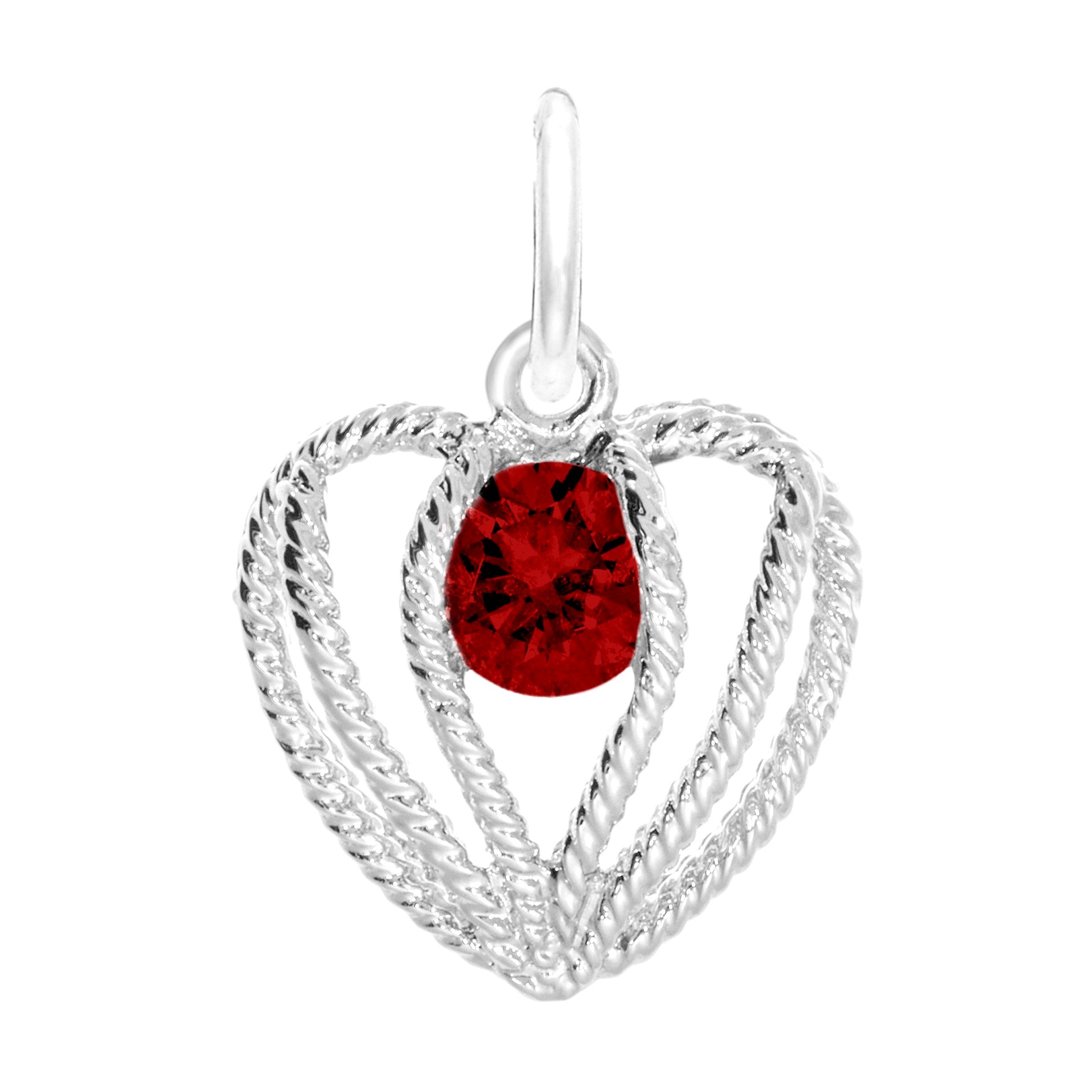 January Birthstone Heart Charm - Held in Love Jewelry Gift 1850-001