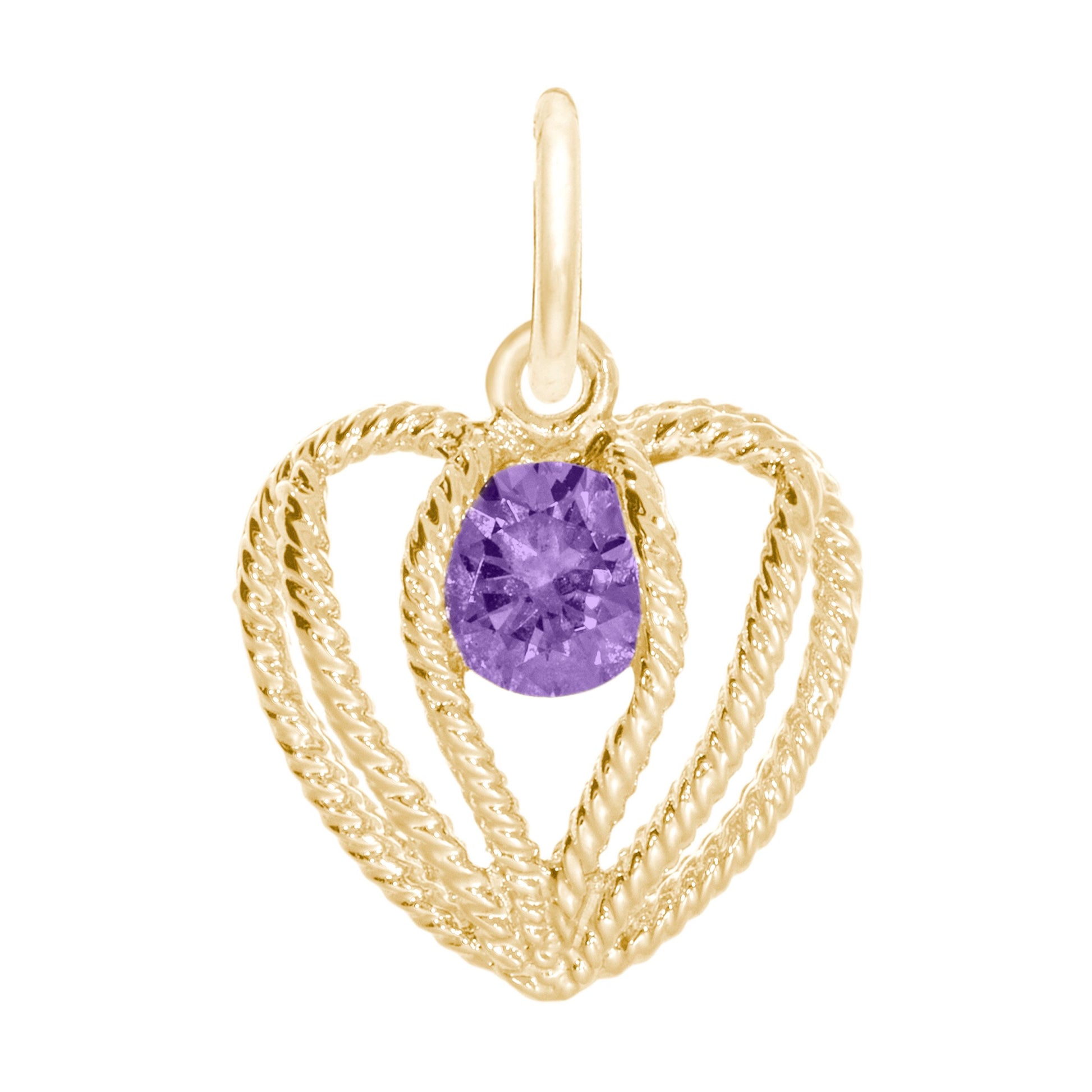 February Birthstone Heart Charm - Held in Love Design 1850-002