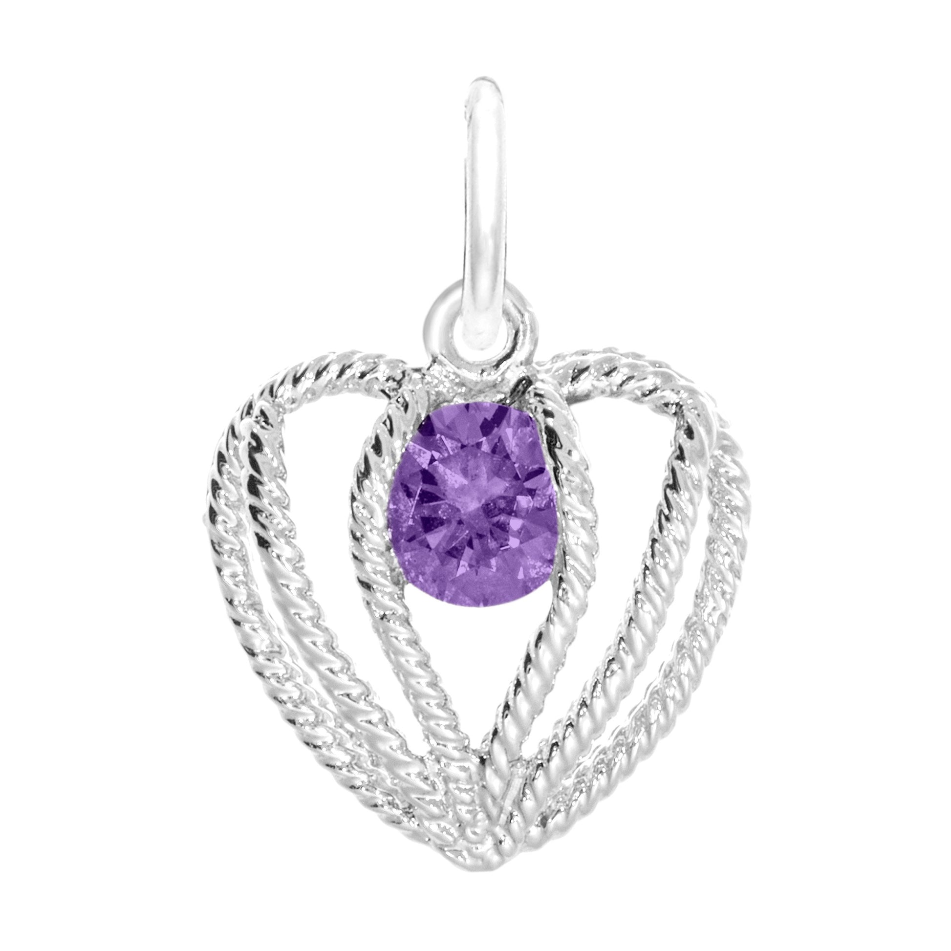 February Birthstone Heart Charm - Held in Love Design 1850-002