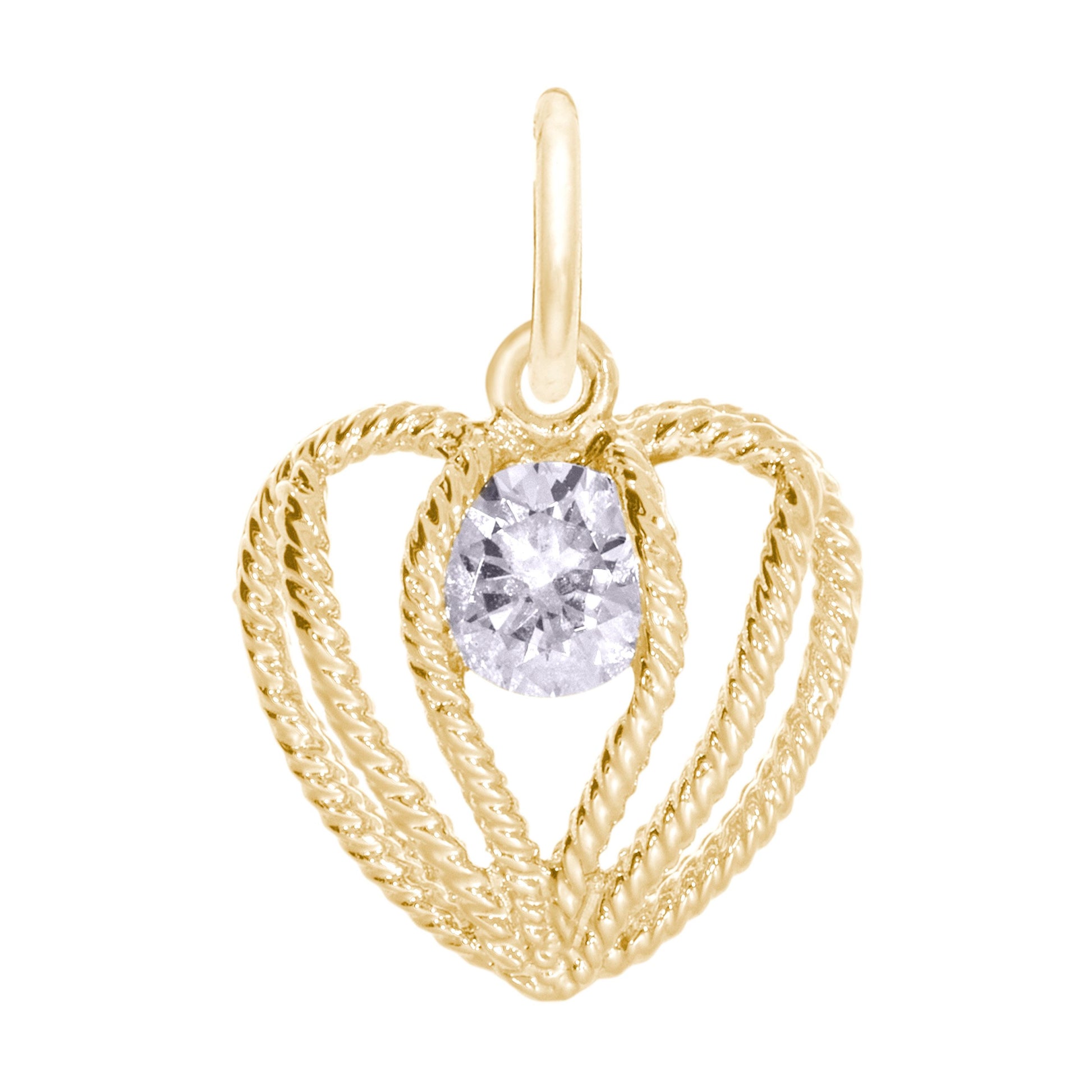 April Birthstone Heart Charm - Held in Love Jewelry Gift 1850-004
