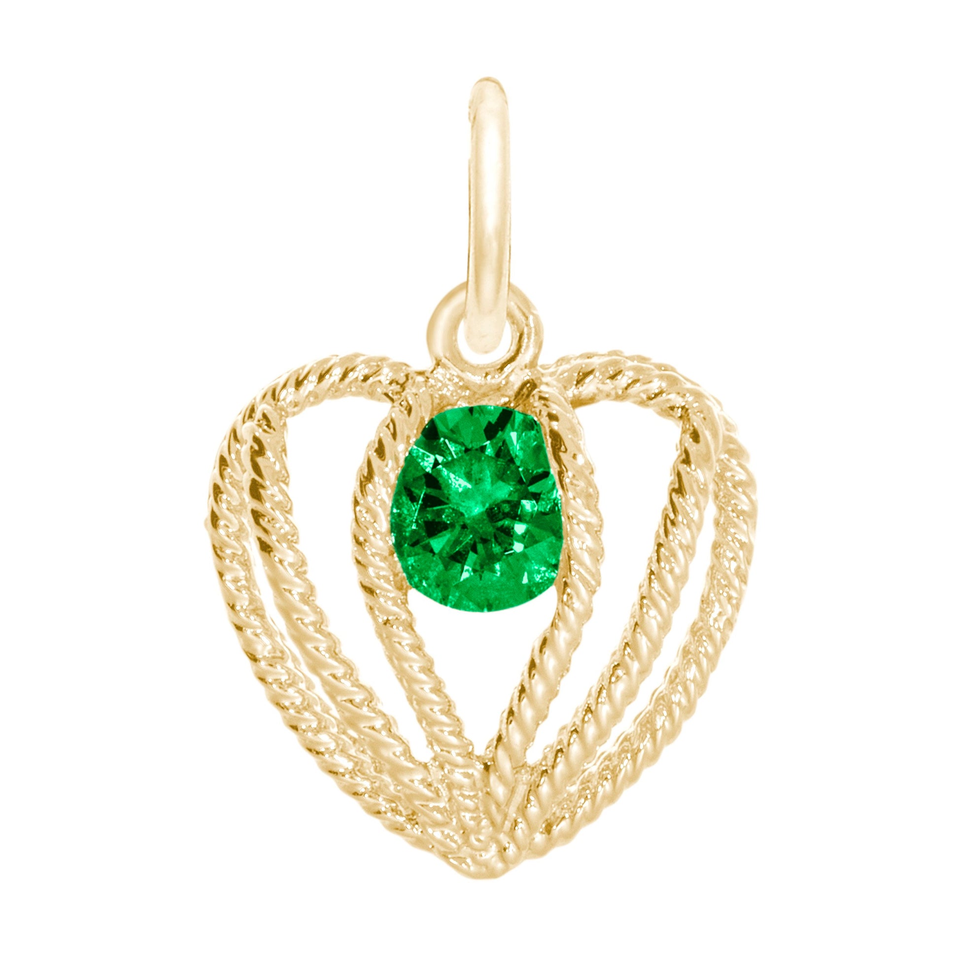 May Birthstone Heart Charm - Held in Love | Rembrandt Charms 1850-005