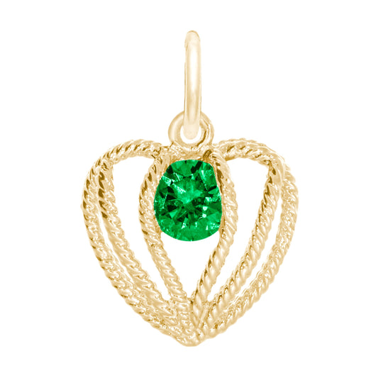 May Birthstone Heart Charm - Held in Love | Rembrandt Charms 1850-005