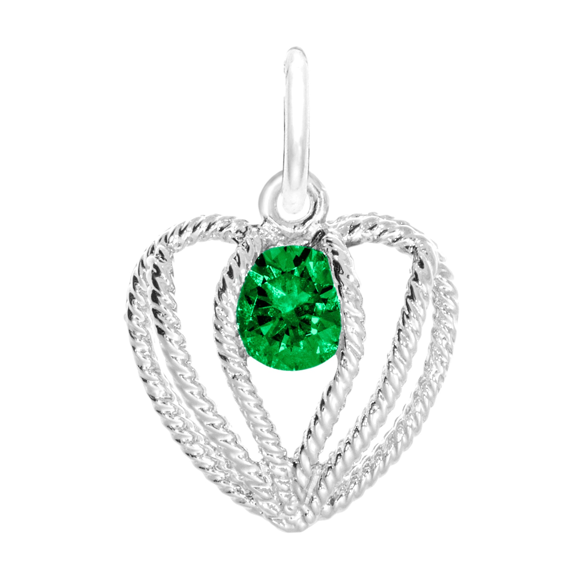 May Birthstone Heart Charm - Held in Love | Rembrandt Charms 1850-005