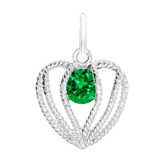 May Birthstone Heart Charm - Held in Love | Rembrandt Charms 1850-005