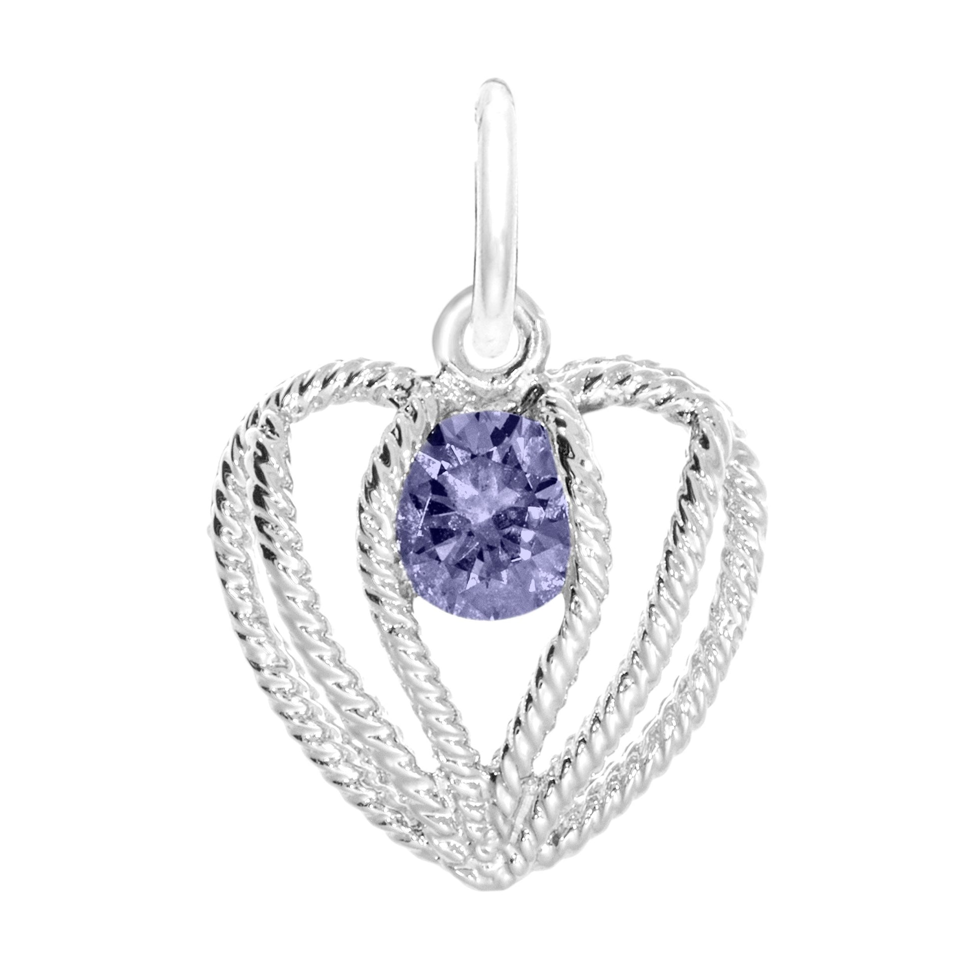 June Birthstone Heart Charm - Held in Love Jewelry Gift 1850-006