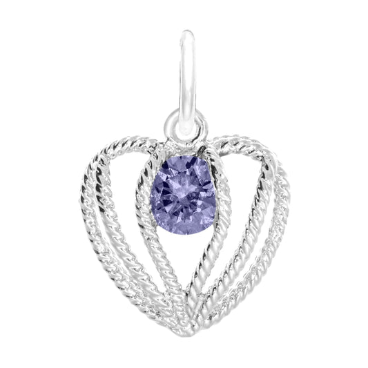 June Birthstone Heart Charm - Held in Love Jewelry Gift 1850-006