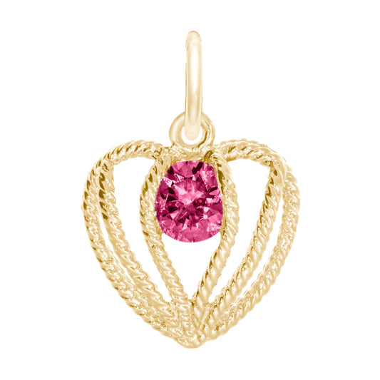 July Birthstone Heart Charm - Held in Love Jewelry Gift 1850-007