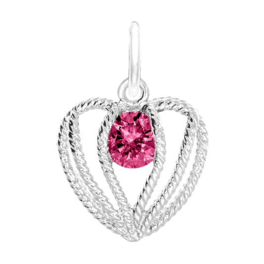 July Birthstone Heart Charm - Held in Love Jewelry Gift 1850-007