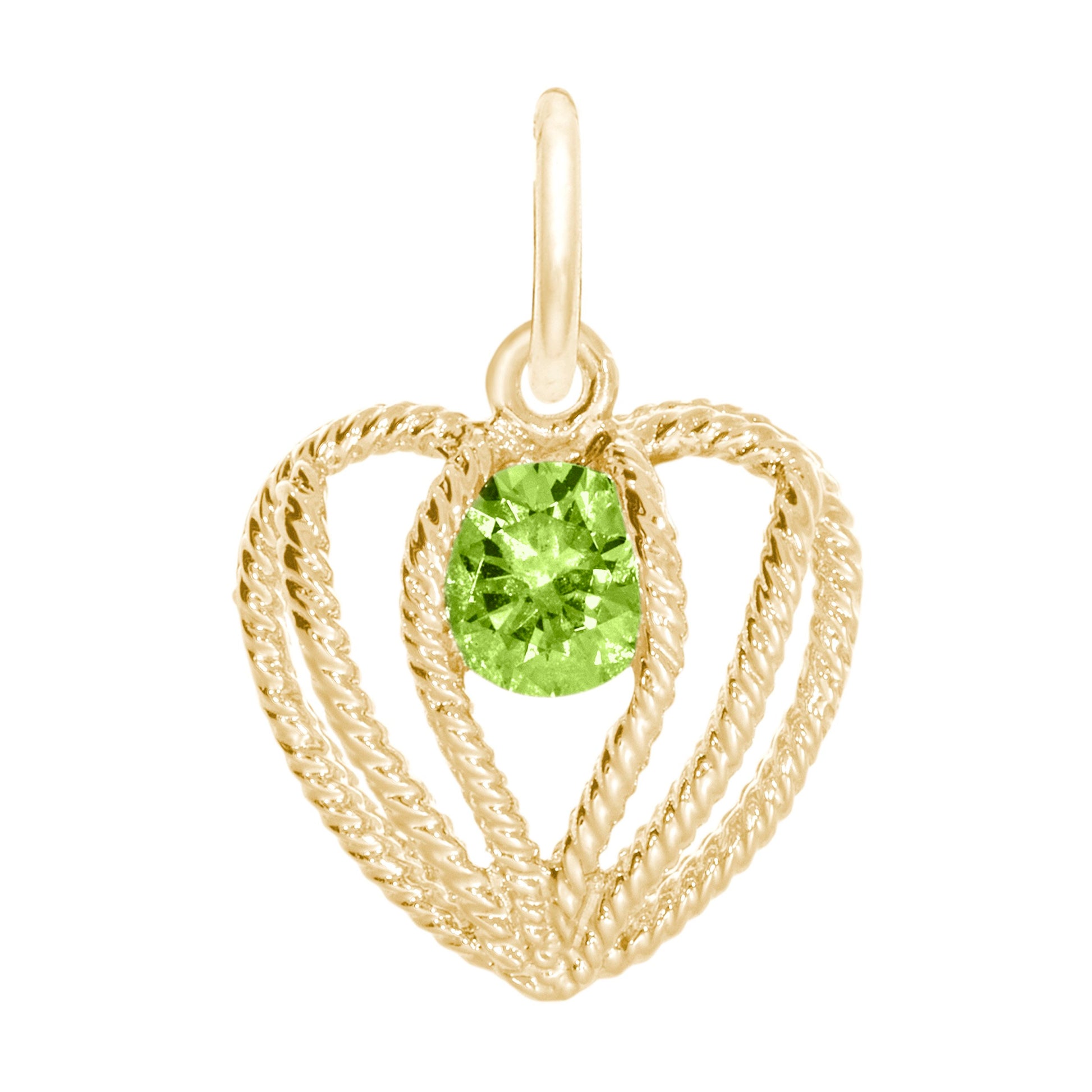 August Birthstone Heart Charm - Held in Love Jewelry Gift 1850-008