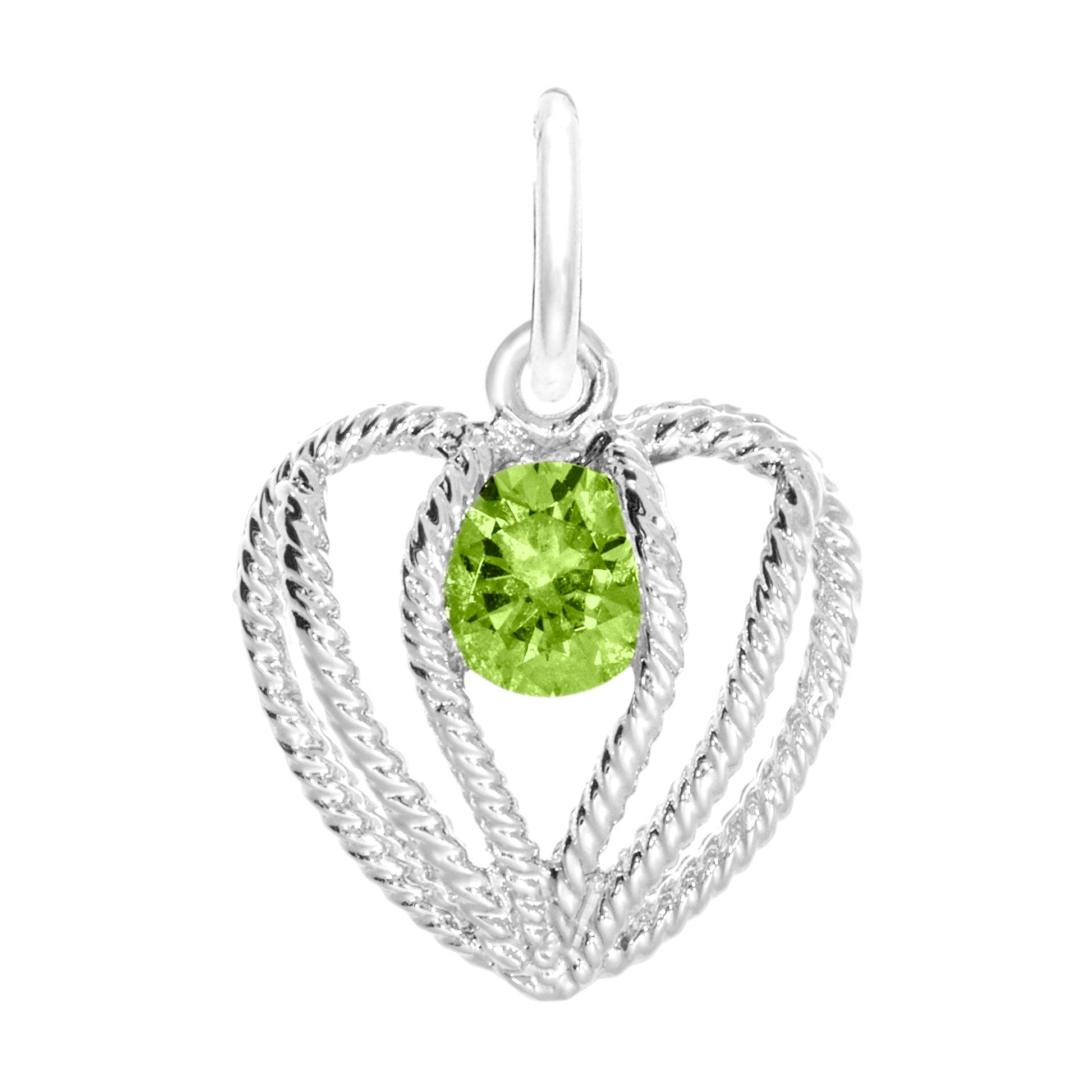 August Birthstone Heart Charm - Held in Love Jewelry Gift 1850-008