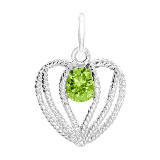 August Birthstone Heart Charm - Held in Love Jewelry Gift 1850-008