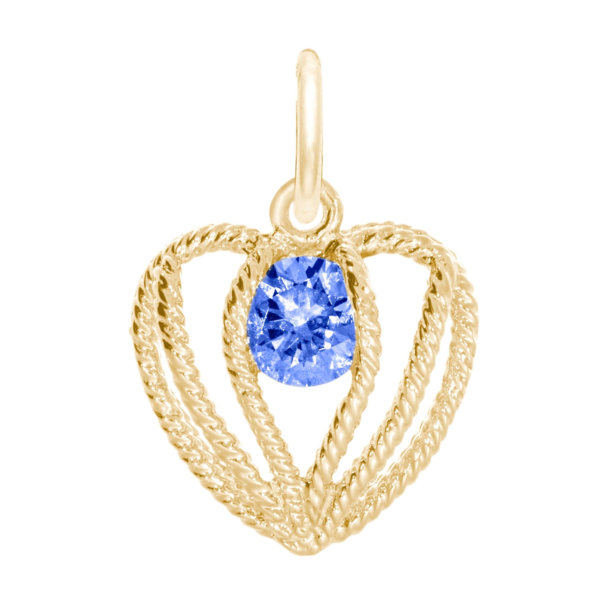 September Birthstone Heart Charm - Held in Love Design 1850-009