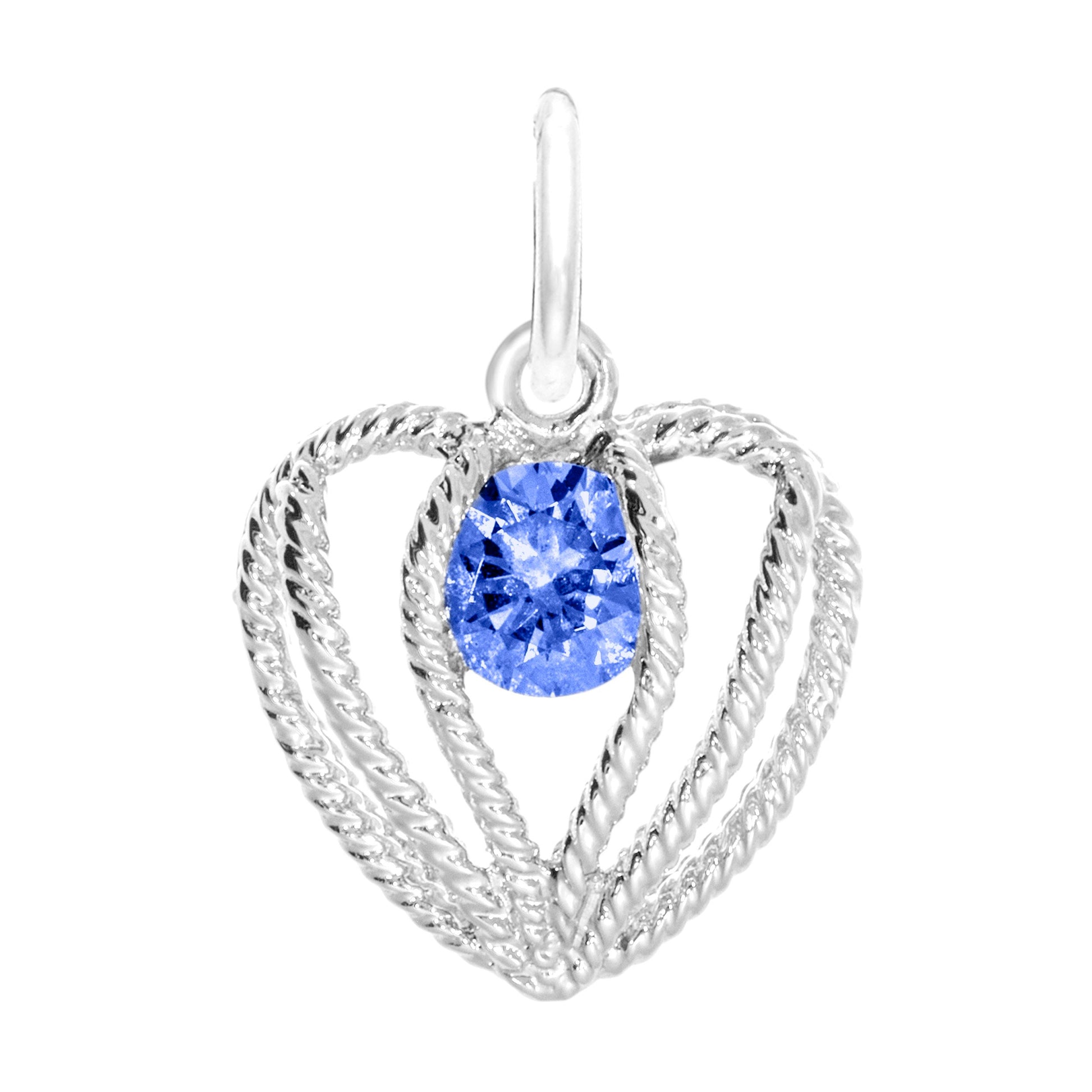 September Birthstone Heart Charm - Held in Love Design 1850-009