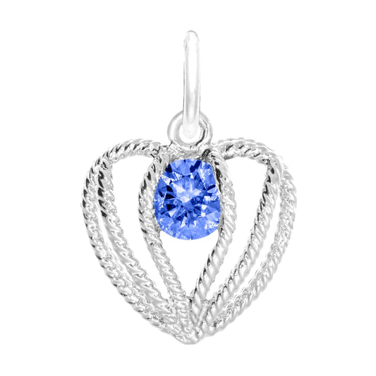 September Birthstone Heart Charm - Held in Love Design 1850-009
