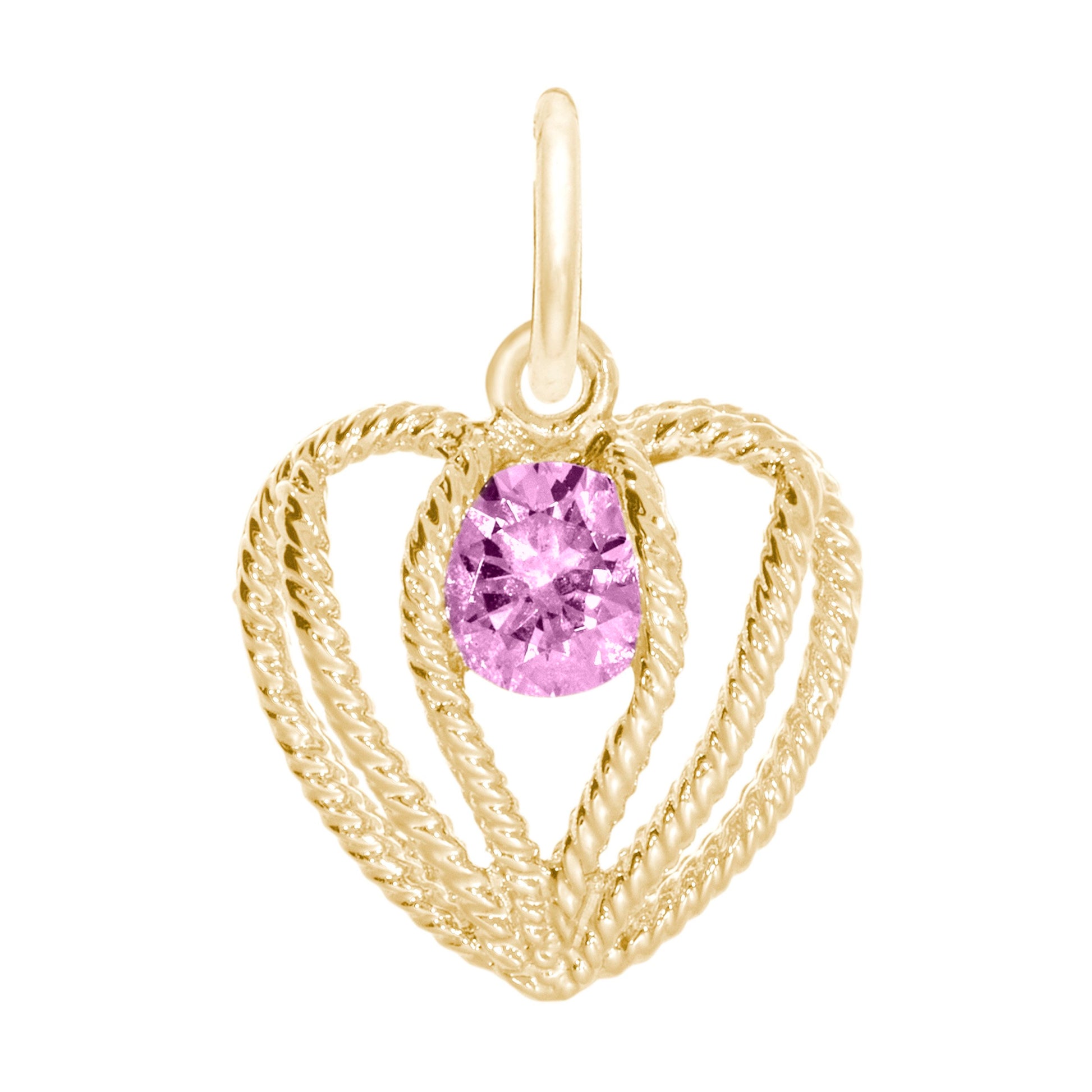 October Birthstone Heart Charm - Held in Love Jewelry Gift 1850-010