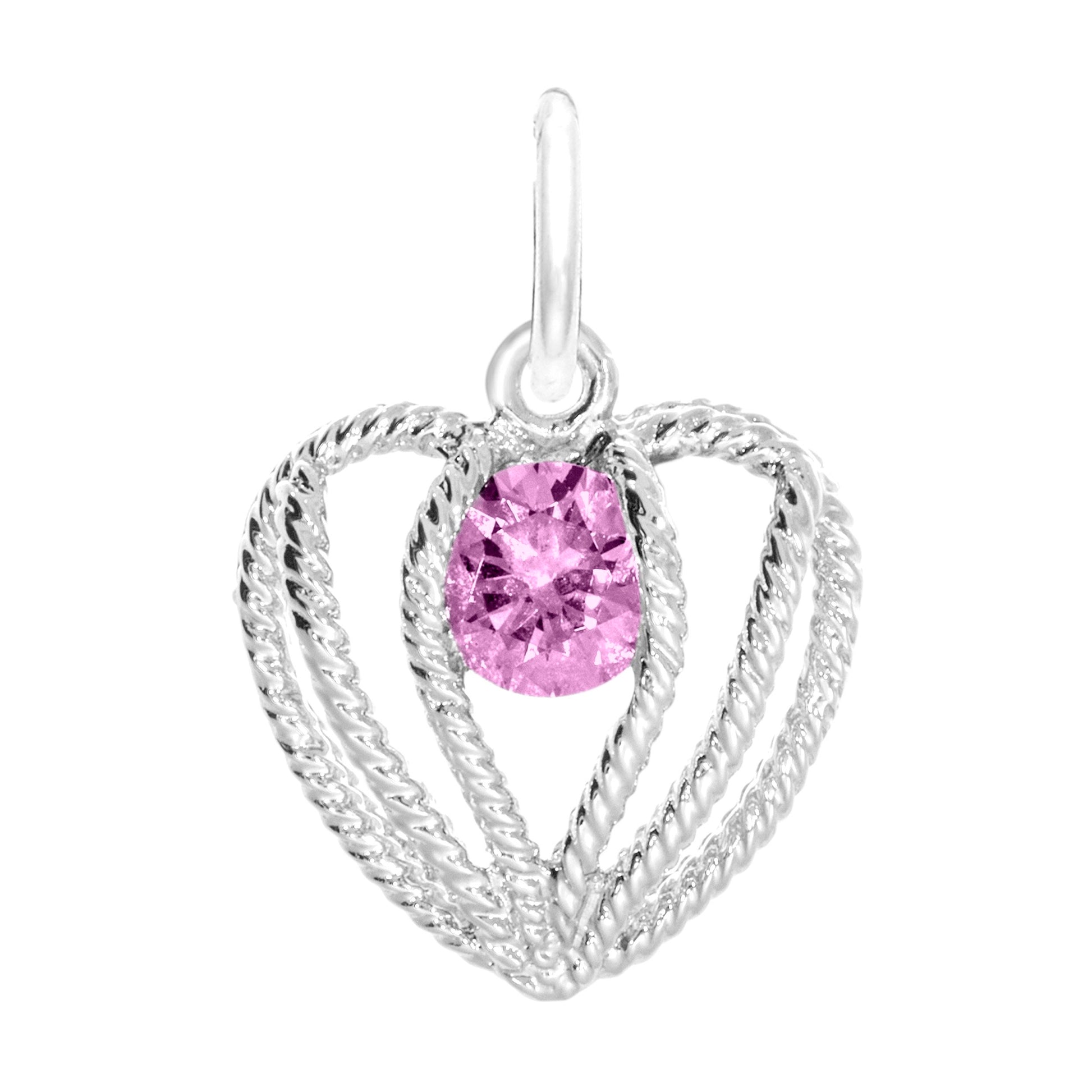 October Birthstone Heart Charm - Held in Love Jewelry Gift 1850-010