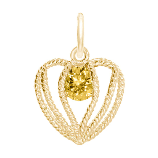 November Birthstone Heart Charm - Held in Love Jewelry Gift 1850-011