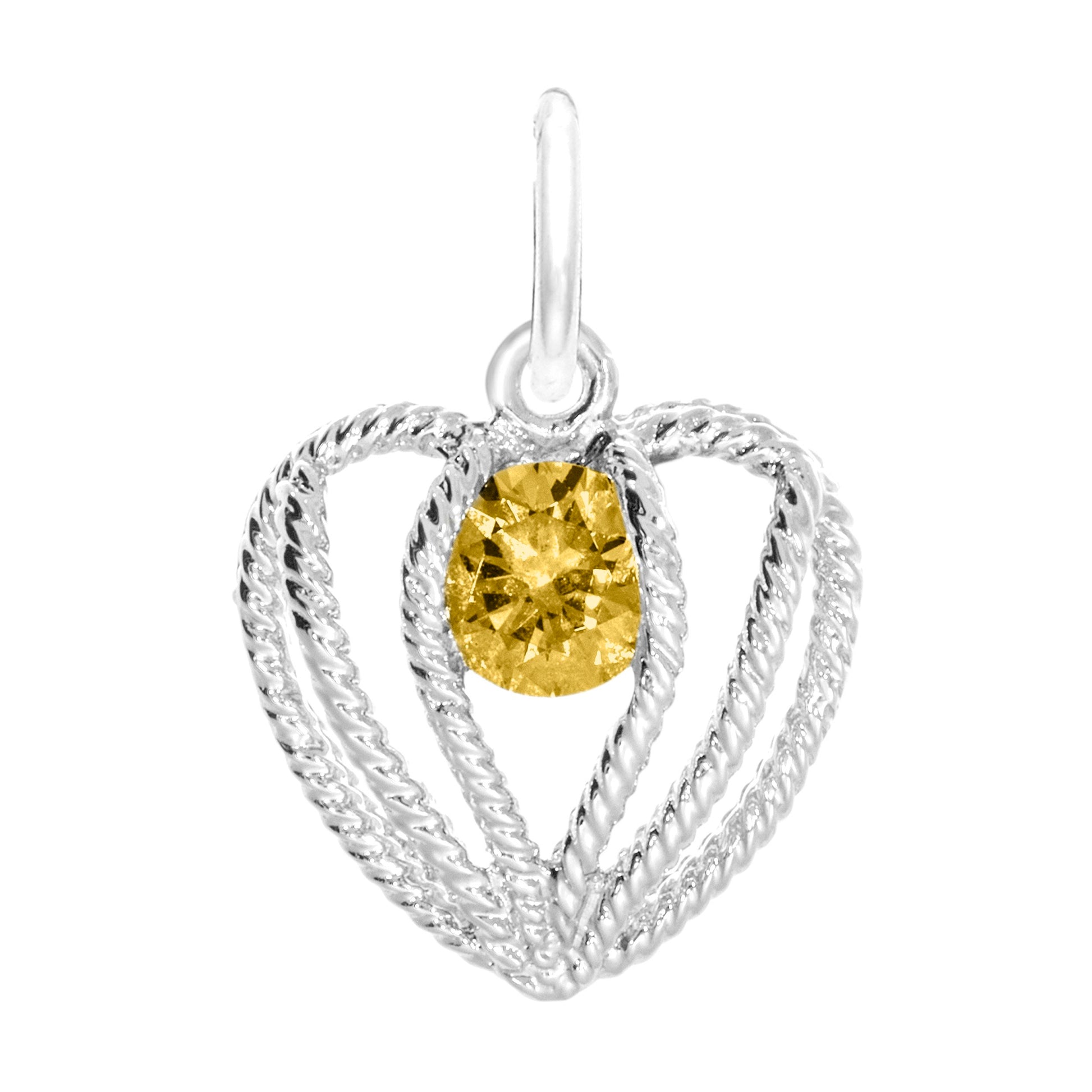 November Birthstone Heart Charm - Held in Love Jewelry Gift 1850-011